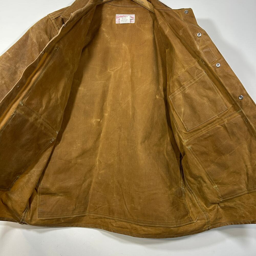 CC Filson Tin Cloth Cruiser Jacket Coat Mens 44 Large Brown Made in USA - Picture 2 of 9